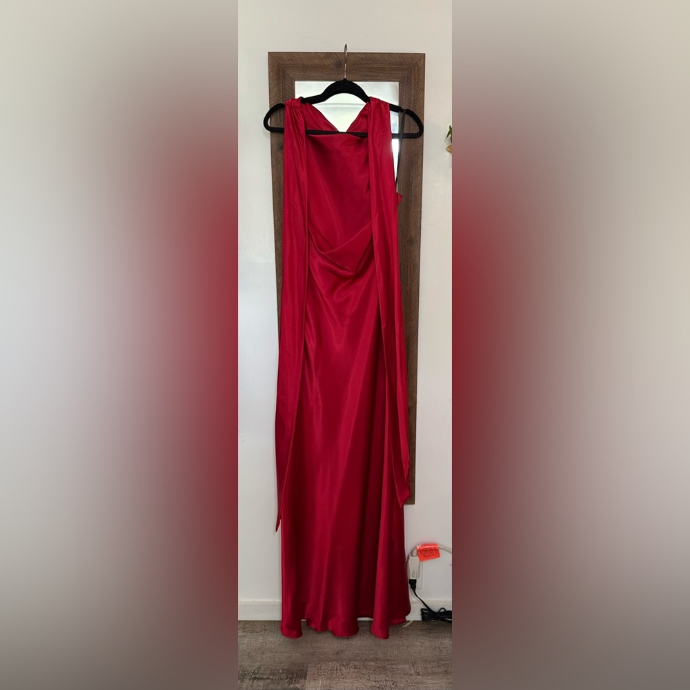 Betsy & Adam Red Backless Dress - Picture 2 of 6
